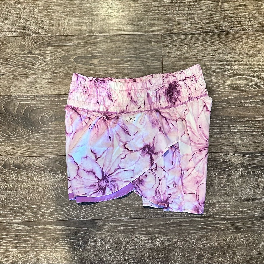 CALIA by Carrie Underwood Purple and Pink Skorts with Artistic Design